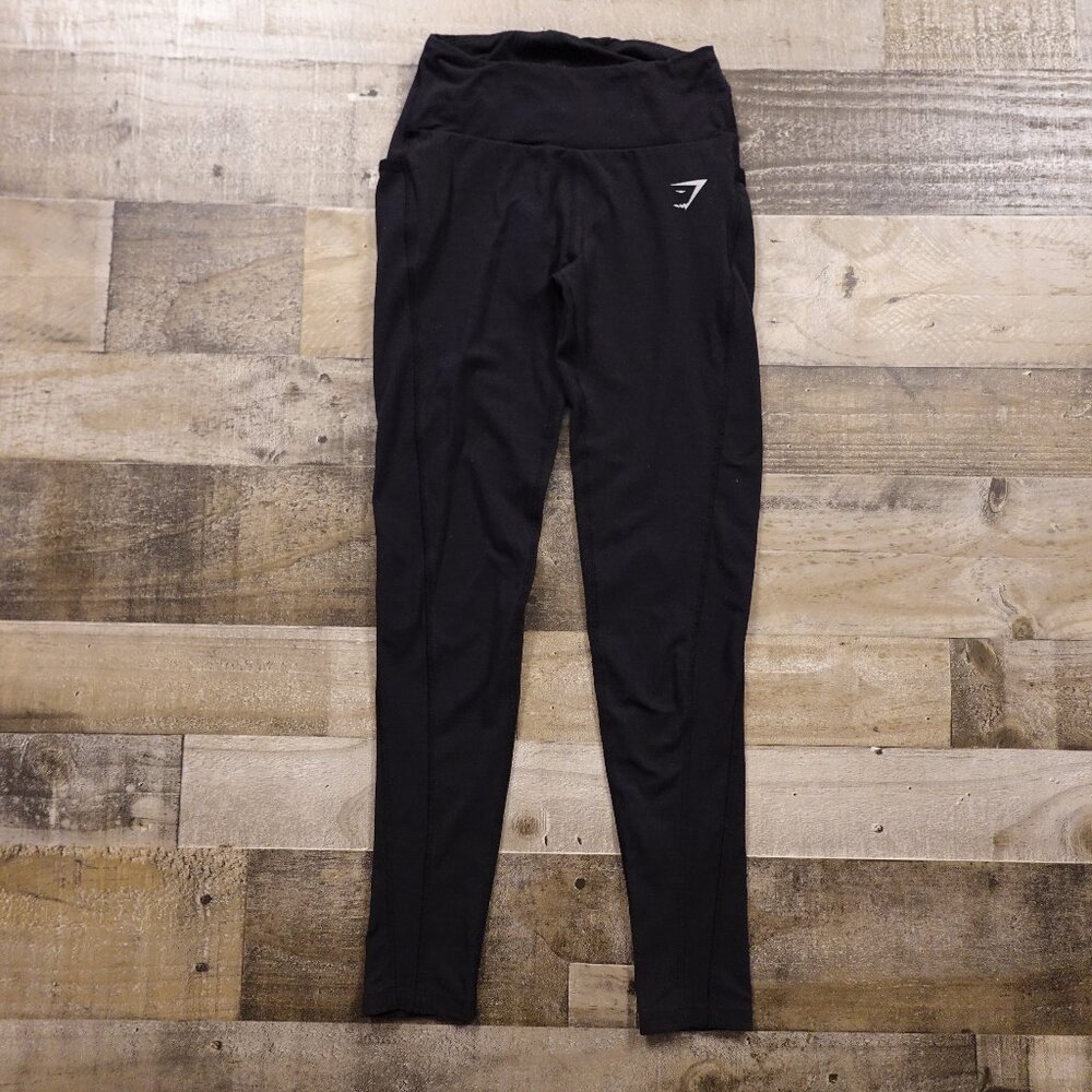 Gymshark Mid-Rise Leggings Women’s XS Black Stretch Athleisure Training